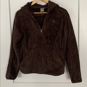 Soft fuzzy plush half zip hoodie pullover Nike
